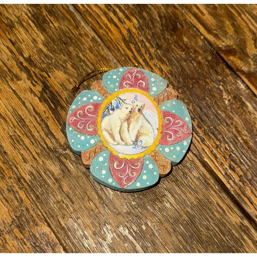 G.DeBrekht Hand Painted Scenic Ornament Polar Bear